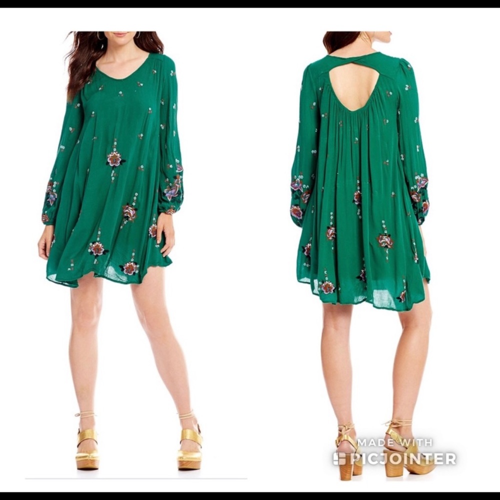 Free People embroidered tunic dress.  Size S. EUC.